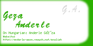 geza anderle business card